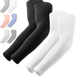 UV Sun Protection Arm Sleeves - UPF 50 Cooling Compression Sleeves for Men & Women - Arm Cover/Protector for Basketball, Voleyball, Golf, Baseball, Football, Running, Cycling & Other Outdoor Sports-image-70