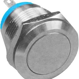 UJEAVETTE 19mm Flat Waterproof Momentary Type Stainless Steel Metal Push Button Switch 250V 3A 1NO SPST-14