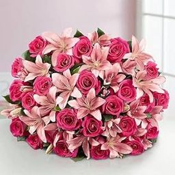 IFG's Beautiful Bouquet of Pink Roses, Lily, 29 pcs Fresh Flowers - Same Day Delivery-image-64