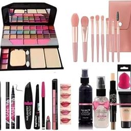 Just Tya All-in-One Makeup Kit Combo for Women and Girls with Eyeshadow, Lipstick, Foundation, Primer, Fixer, Kajal, Eyeliner, Brushes, Blender & More - Full Makeup Set for Beginners & Professionals-8