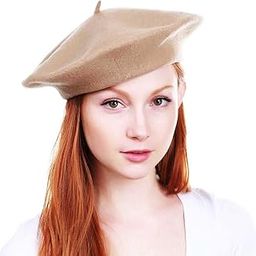 Unisex Wool Blend French Artist Beret Caps for Women & Men (Camel)-image-39