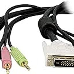 StarTech.com 1 5ft / 4m 4-in-1 USB Dual Link DVI-D KVM Switch Cable w/ Audio & Microphone-image-79