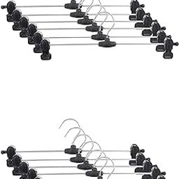 Diktmark Stainless Steel Adjustable Metal Non-Slip Clip Hangers Set of 12 for Wardrobe and Clothes-image-59