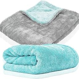 Auto Hub 1200 GSM Microfiber Cloth for Car, Car Cleaning Cloth, Twisted Loop, Microfiber Towel, Edgeless Design with Plush Pile, Thick & Lint Free, Cleaning Cloth for Washing (60cm x 40cm, 2 Pc)-87