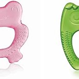 BeeBaby Teethers for 6 to 12 Months BPA Free. Cooling Water Filled Baby Teether, Soft Teething Toy for Babies with Carry Case, Soothes Gums and Easy to Grip. 100% BPA, PVC Free. (Frog & Owl - Pink_Green, Pack of 2)-7