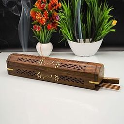 Wooden Agarbatti Incense Stick Box Holder Dhoop Stand Ash Catcher - for Medium Size Agarbatti(Rectangular)-15