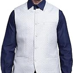 Men Light-Green Printed Mandarin Collar Waist Coat-image-32