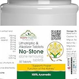 Rosette Organics No Stone Tablets | 100% Ayurvedic | Stone Removal Tablets | Stone Relief - 30 Tablets-image-17
