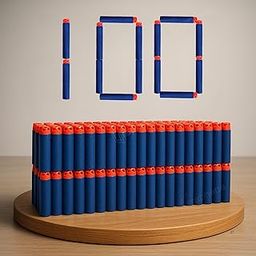 GRAPHENE 100 Pcs Soft Foam Bullets Darts for Toys Guns Sticky Safe Hollow Out Refill Darts Set Compatible with Hot Fire Nerf N-Strike & Blaze Storm Blaster Strike Elite Gun Target Game for Kids-image-92