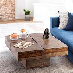 Ikiriya Montreal Sheesham Wood Contemporary Square Coffee Table/Center Table/Sofa Table in Teak Finish for Living Room | Drawing Room | Bedroom | Hallway | Home | Café | Resort | Hotel | Lounge-21