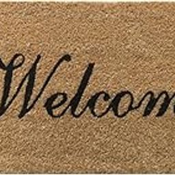 ATMAH Welcome Coir Doormat (Size 30Cm X 70Cm, Brown,Black, Rectangular)-image-1