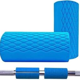 serveuttam Leosportz Fitness Thick Bar Grips for Crossfit, Weight lifting, Power lifting, Strength Training, Fat Barbell Cover for Muscle Building (Blue)-30