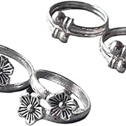 Women & Girls Metal Fancy Glossy finish Toe Ring Adjustable Bichiya/Leg Finger Ring-Combo-2 (A_C_P_110746_Silver)-image-63