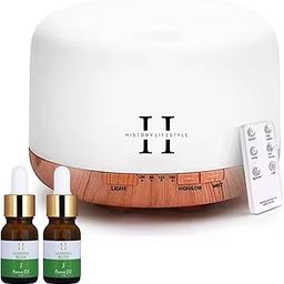 500ml Premium Aroma Diffuser for Home Fragrance Night lamp for Bedroom Essential Oil Diffuser for Home Fragrance humidifier,Vaporiser,Air Purifier (Light Wood) Free Jasmine Oil * 2-16