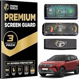 Spartan Shield {3 Pack} Screen Guard For New Tata Harrier 2023 Facelift||Navigation System|10.25 Inch Infotainment + Digital Instrument Cluster + Steering Protector||Harier 2024 Pure(O) Adventure Adventure+ Adventure+A Car Dispaly Accessories [Not Tempered Glass]-14