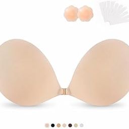Women's and Girls'Reusable Silicone Adhesive Stick on Bra Strapless Sticky Invisible Push up Silicone Bra for Backless Dress Sticky Bras Push Up Adhesive Invisible Bra Backless Strapless Bra-13