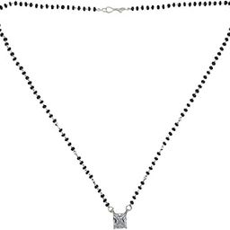 925 Sterling Silver Sparkling Square Shape Zircon Designed Mangalsutra | Gift for Women | 20-Inch Chain ~ Light Weight Chain-image-12