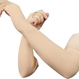 Jyoti Enterprises Half Skin Arm Sleeves Gloves Unisex Men or Women Fieldway Arm Sleeves Gym Sports Gloves for Sun Burn Skin Tan Protection SPF Proof (Beige)-image-3