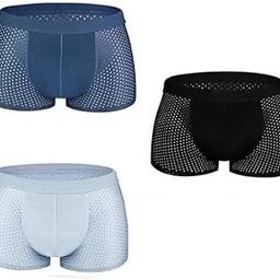 Nimai Creation Men's Dot Printed Soft Cotton Pouch Mesh Boxer Brief Underwear (Pack of 3) Multicolor-image-34