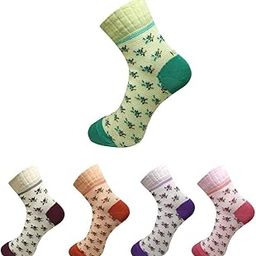 Floral Cotton Women Girls 5pairs Socks Pack Kv99/ Men's Sport Ankle Comfort Casual Socks/Extra Durable for Everyday Use - Free Size (Multicolor)-picture-44
