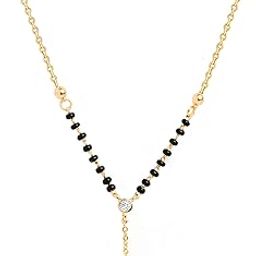 Stylish Fashion Pendant Necklace Black Beads Mangalsutra for Women & Girls with Extendable Chain-image-69