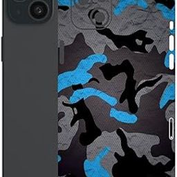 AtOdds - Compatible for iPhone 15 Plus - Mobile Back Skin Sticker - Lamination - Back Screen Guard Protector Film Wrap (Coverage - Back+Camera+Sides) (Design - Blue Camo)-image-61