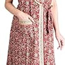 Cotton Robes,Housecoat, Nighty, Sleepwear, Night Gown for Women Ladies House Coat, Front Open Adjustable 17-image-75