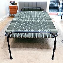 NATTNAK Single Folding Bed Size 3x6Ft Iron Frame with Nylon Niwar Home Outside Picnic Use SpaceSaving Folding Cot-30