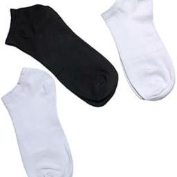 Unisex Cotton Men And Women Cotton Ankle Length Socks (Pack Of 3), Black & White-image-1