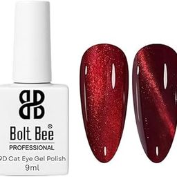 Bolt bee 9D Glitter Cat Eye Magnetic Nail Polish Gel Art Manicure DIY at Home Soak Off UV Gel (Red, 9ml)-image-77