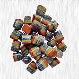TOI SHOP Seven Chakra Agate Tumble/Pebbles Stone. for Reiki, Crystal, Vastu, Fang Shui Aura, Home Decor, Office Decor, Gifting, Good Luck, showpiece etc. (Seven Chakra, 200 gm)-image-52