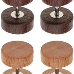 Lr Decor Bazaar 2 Pairs Illusion Gauge 1.2mm Stainless Steel Wooden Stud Color1(1.2x6x8mm)-image-86