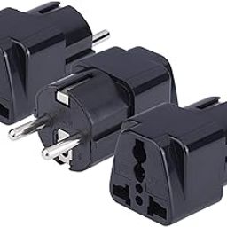MX Europe Travel Adapter, India to Europe (Schuko) Plug- 2 Way 3 Pin Universal Conversion Plug, Type E/F European Plug, Worldwide Travel Adapter (Type E/F Germany/France (Schuko), Pack of 3), Black-2