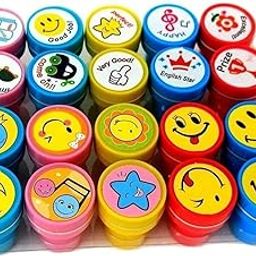 MINDFIT 10Pc Stamps for Kids- Fancy Stationery Items for Girls Boys- Best Return Gifts Birthday Party for Kids in Bulk- Cute Reward Stickers for Kids- Stamp (Random Design)-image-83