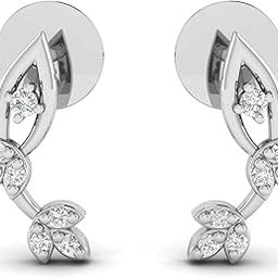 18k (750) White Gold and Diamond Stud Earrings for Women-image-67