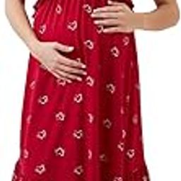 Women's Cotton Midi Maternity Nighty-52