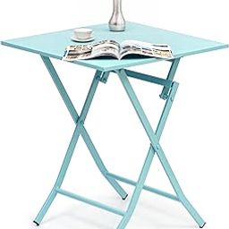 Livzing 2.25 ft Metal Folding Camping Table | Sturdy, Portable, 100kg Load Capacity | Foldable Patio, Dining Table |Travel-Friendly Patio Table | Garden, Camping Foldable Table – Blue-6