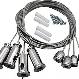 KATENGLOW Lights 1M Steel Hanging Clutch Wire and Screws Suspension hanging mounting wire kit rope Lamp Adjust for Ceiling Led Lights Panel Wire Accessories, Set of 1 (4pcs.) (Pack of 1)-image-45