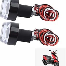 Asryd Turn Signal Light “7/8” 22mm handle Grip Bar running LED Light Handle Bar (Blue + White) Dual Light Blinking Waterproof For TVS Scooty Pep Plus (Pack of 2)-27