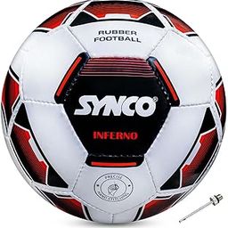 Synco Inferno Football | 32 Panel | Trainer Football | Rubberized Stitched | Suitable for Hard Ground Without Grass | for Men/Women | Size - 5 (White)-image-23