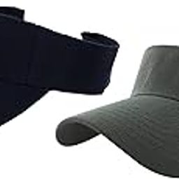 Unisex Cotton Visors Tennis Cap Pack of 2 Blue & Dark Grey-image-48