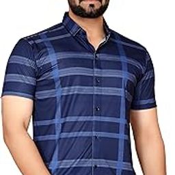 Men's Printed Half Sleeve Shirt for Casual Wear | Stylish Geometric Pattern Slim Fit for Men | Summer Trendy Short Sleeve Shirt-picture-11