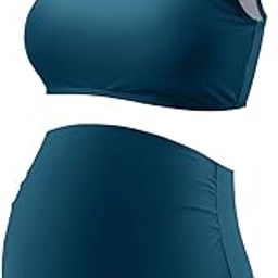 Maternity Bikini Set Two Piece Pregnancy Swimsuit Tie Shoulder Straps High Waist Swimwear Pregnancy Bathing Suits-image-56