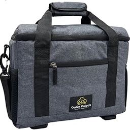 Outer Woods 12 Can Cooler Bag | 24+ Hours Cooling | Fits 12 x 500ml Cans | Leakproof Soft Cooler Bag | 6 Units Ice Gel Packs Included - Grey-image-51