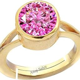 7.00 Ratti Natural Pink Zircon Stone Adjustable Ring American Diamond Original Certified Gemstone Gold Plated Panchdhatu & Ashtadhatu Ring for Men and Women-image-13