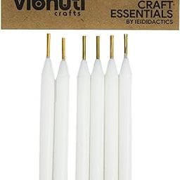 Vibhuti Crafts White Quilling Needle Tool - 6 Pcs DIY Slotted Paper Quilling Tool - Steel Forked Needle Pen for Easy Creative Rolling-image-54