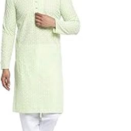Men's Embroidered Pure Cotton Kurta Pyjama Set.-image-58