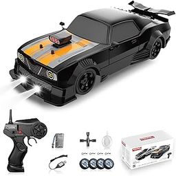 Sakeye 1/16 4WD RC Drift Car, 2.4GHz 4WD Remote Control Car, 18KM/H+ High Speed, LED Lights, Sprayer, Rechargeable Battery, Extra Tires, Unisex Children (8+), Black-image-28