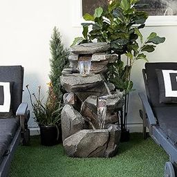 4 - Tier Cascading Rock Waterfall Fountain for Indoor Outdoor Living Room Home Decor Garden Patio Deck Porch - Yard Art Decoration Gift Gifting with Light and Water Pump-image-35