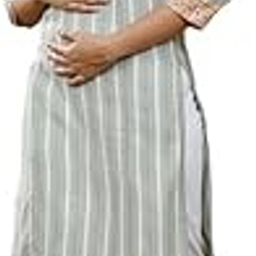 Maternity Dresses for Women Cotton | Feeding Straight Kurta with Concealed Nursing Zippers for Pre & Post Pregnancy | Mom to Be Gifts-image-1